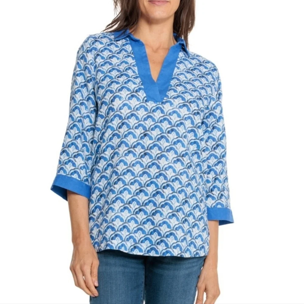 Sigrid Olsen 100% Linen Top